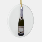 Fles van Champagne met blanco etiket Keramisch Ornament (Rechts)