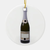 Fles van Champagne met blanco etiket Keramisch Ornament (Voorkant)
