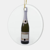 Fles van Champagne met blanco etiket Keramisch Ornament (Links)