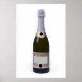 Fles van Champagne met blanco etiket Poster (Voorkant)