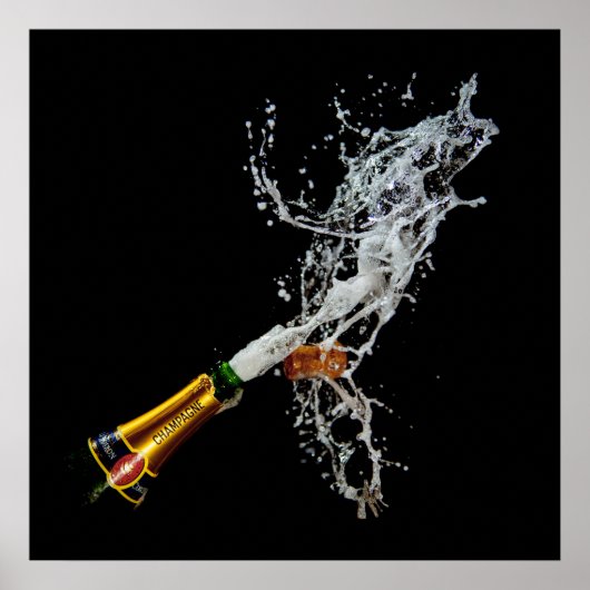 Fles van Champagne Poster/print Poster (Voorkant)