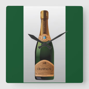 FLES VAN CHAMPAGNE VIERKANTE KLOK