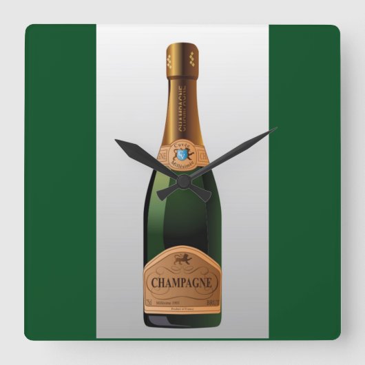 FLES VAN CHAMPAGNE VIERKANTE KLOK (Voorkant)