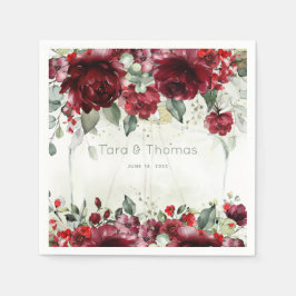 Fles van de Peonies Wedding Cocktail Napkins Servet