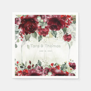 Fles van de Peonies Wedding Cocktail Napkins Servet