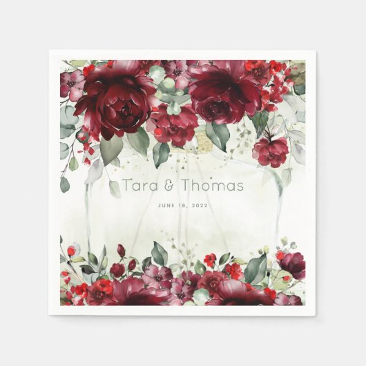 Fles van de Peonies Wedding Cocktail Napkins Servet (Voorkant)