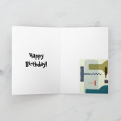 Fles van de wijn themed wenskaart kaart (Binnen)