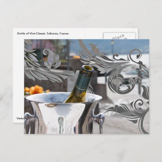 Fles van Franse wijn Briefkaart (Voorkant / Achterkant)