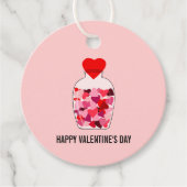 Fles van harten Gelukkige Valentijnsdag Liefdesdra Bedankjes Labels (Voorkant)