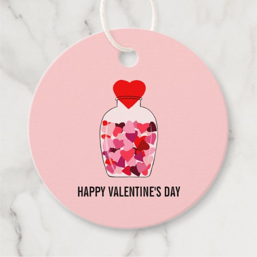 Fles van harten Gelukkige Valentijnsdag Liefdesdra Bedankjes Labels (Voorkant)