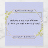 Fles van het verzoek om een honorarium voor wijn etiket (Enkel label)