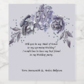 Fles van het verzoek om een honorarium voor wijn wijn etiket (Enkel label)