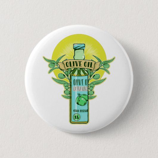 Fles van olijfolie ronde button 5,7 cm (Voorkant)