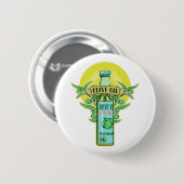 Fles van olijfolie ronde button 5,7 cm (Voorkant /achterkant)