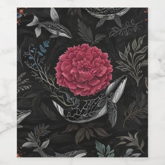 fles van walviswijn wijn etiket (Enkel label)