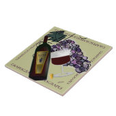 Fles van wijn in druiven tegeltje (Zijkant)