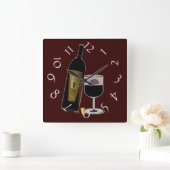 Fles van wijn Jumloed Numbers Vierkante Klok (Huis)