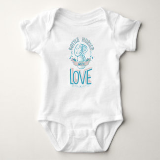 Fles verduurzaamd met Love Bodysuit roze/blauw
