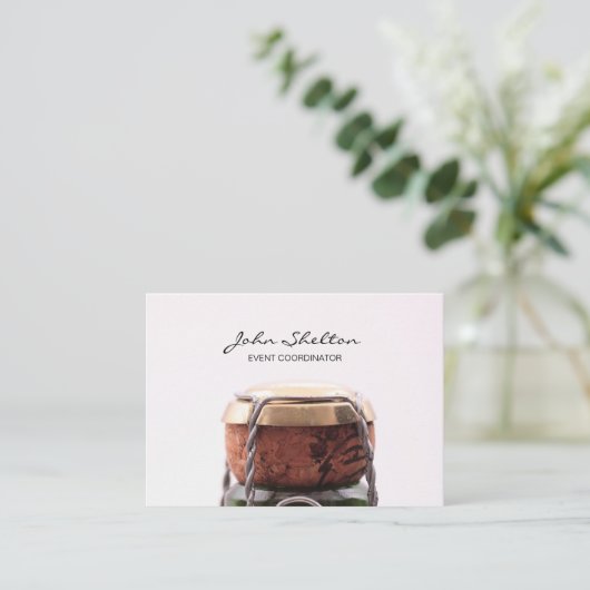 Fles viering Champagne Visitekaartje (Staand voorkant)