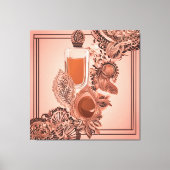 Fles vintage parfum perzik AI-kunst  Canvas Afdruk (Voorkant)