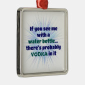 Fles VODKA Gift FUNNY Metalen Ornament (Rechts)