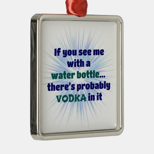 Fles VODKA Gift FUNNY Metalen Ornament (Rechts)