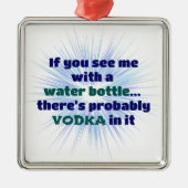 Fles VODKA Gift FUNNY Metalen Ornament (Voorkant)