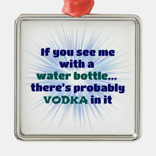 Fles VODKA Gift FUNNY Metalen Ornament (Voorkant)
