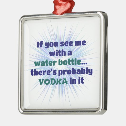 Fles VODKA Gift FUNNY Metalen Ornament (Links)