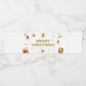 Fles voor Kerstmis  Waterfles Etiket (Enkel label)