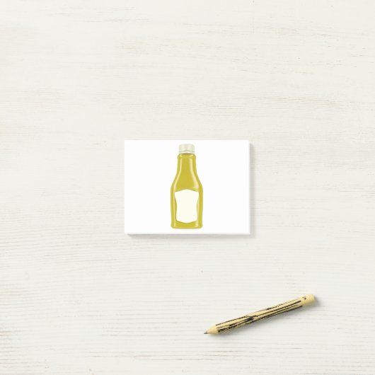 Fles voor mosterd of mayonaise post-it® notes (Op bureau)