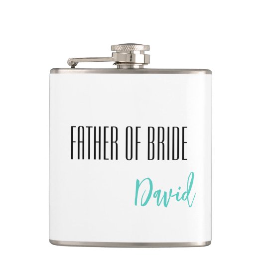 Fles voor Vader van de Bruid met Eigen Naam Heupfles (Voorkant)