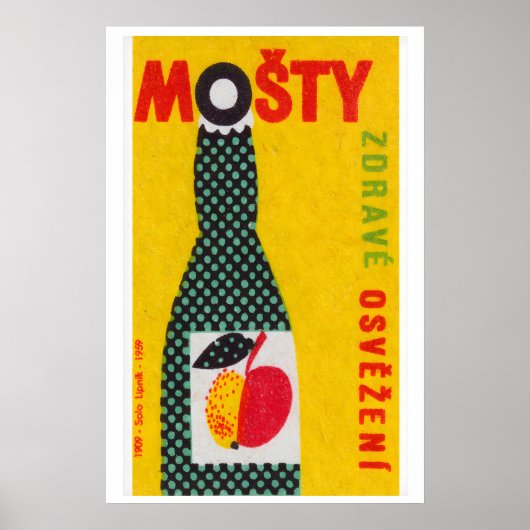 Fles vruchtensap - Matchbox-afdruk - Tsjechische m Poster (Voorkant)