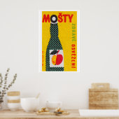 Fles vruchtensap - Matchbox-afdruk - Tsjechische m Poster (Keuken)