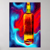 Fles whisky, kleurrijke achtergrond | AI Art. Poster (Voorkant)