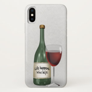 Fles wijn en glas met citaat Case-Mate iPhone case
