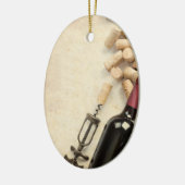 Fles wijn keramisch ornament (Links)