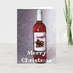 Fles wijn kerst Kaart