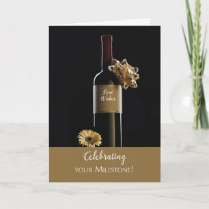 Fles wijn voor jubileum van bedrijf kaart
