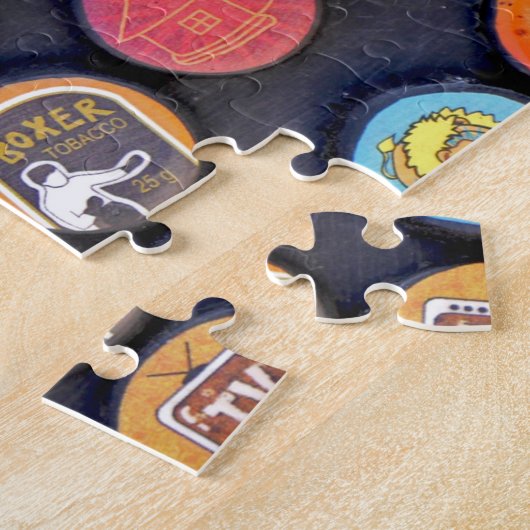Flesbierdoppen van Afrika. Legpuzzel (Zijkant)