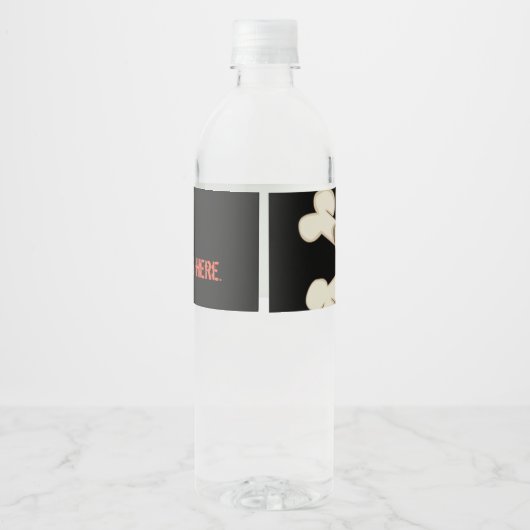 FLESETIKET "schedels" Waterfles Etiket (Achterkant)