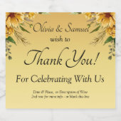 Flesetiketten, goudgele bloem likeurfles etiket (Enkel label)