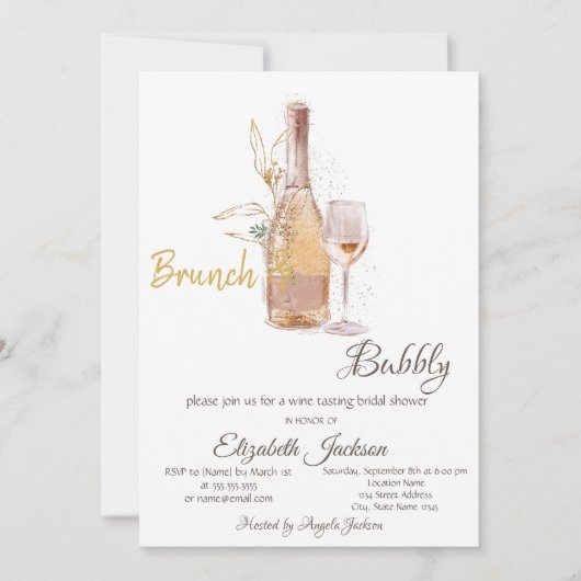 Flesglas, Glitter Vrijgezellenfeest Kaart (Voorkant)