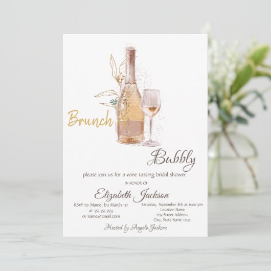 Flesglas, Glitter Vrijgezellenfeest Kaart (Staand voorkant)