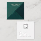 FLESGROENE DRIEHOEK KETTING ARMBAND DISPLAY VIERKANTE VISITEKAARTJE (Voorkant / Achterkant)