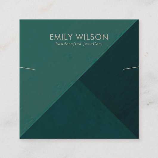 FLESGROENE DRIEHOEK KETTING ARMBAND DISPLAY VIERKANTE VISITEKAARTJE (Voorkant)