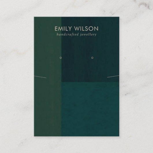 FLESGROENE KLEURBLOK KETTING OORBEL DISPLAY VISITEKAARTJE (Voorkant)