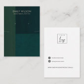 FLESGROENE KLEURBLOK KETTING OORBEL DISPLAY VISITEKAARTJE (Voorkant / Achterkant)