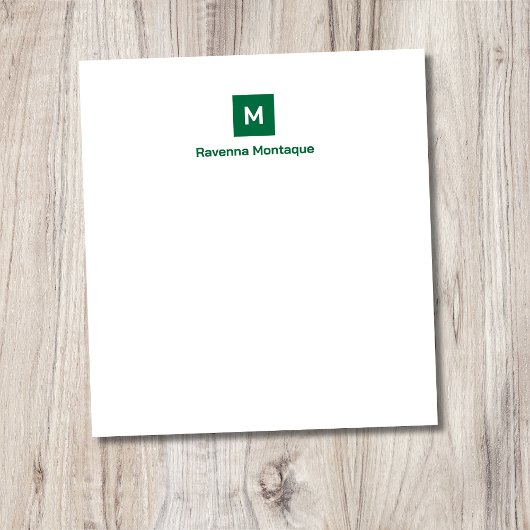 Flesgroene moderne chic trendy monogram naam notitieblok