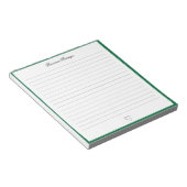 Flesgroene rand en hart aangepast script gelinieer notitieblok (Schuin)